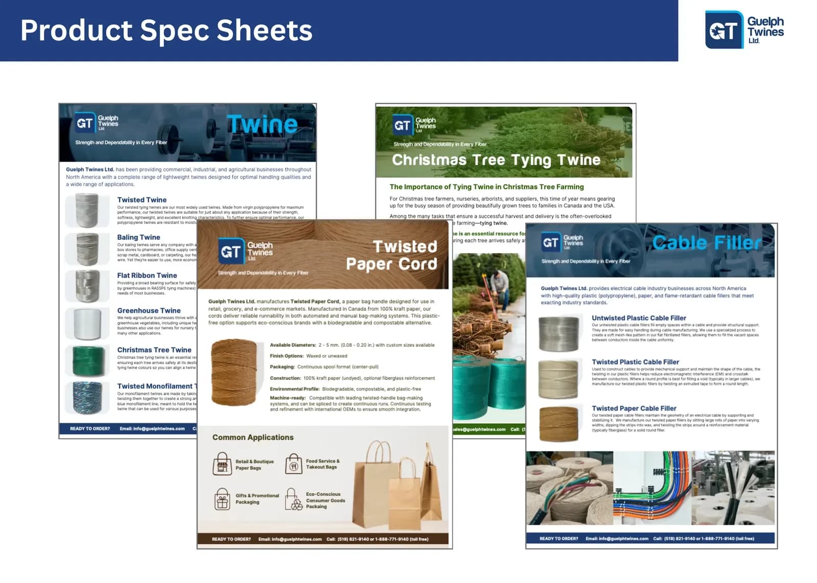 Guelph Twines Ltd. — Product spec sheets